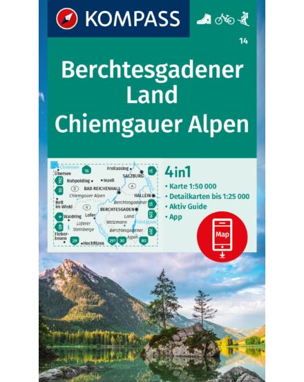 Cartographia K 14 Berchtesgadener Land, Chiemgauer Alpen turistatérkép - 9783991218272