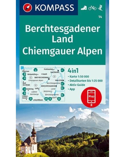 Cartographia K 14 Berchtesgadener Land, Chiemgauer Alpen turistatérkép - 9783990448403