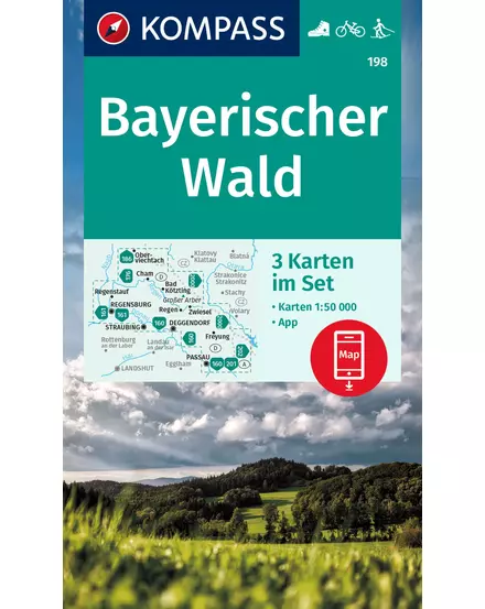 Cartographia K 198 Bayerischer Wald (Bajor erdő) 3 részes térképszett-9783991215578