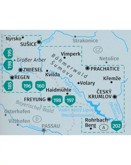 Cartographia K 2000 Böhmerwald - Sumava turistatérkép - Kompass - 9783991212843