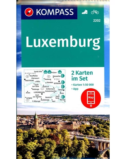 Cartographia K 2202 Luxemburg turistatérkép-Kompass-9783991214243