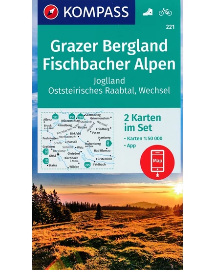 CartographiaK 221 Grazi hegyvidék - Fischbacher Alpok turistatérkép-9783990447543