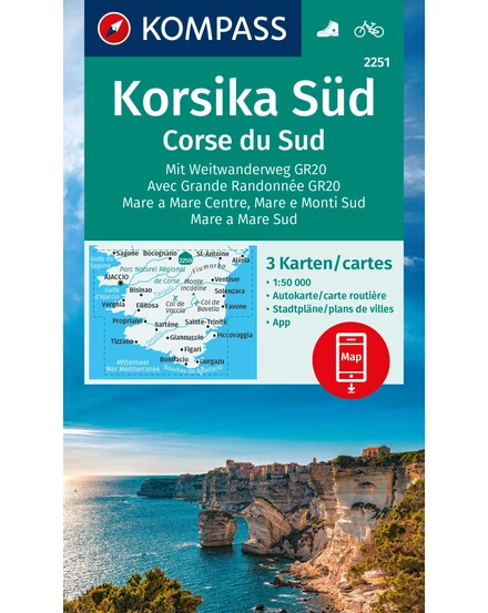 Cartographia K 2251 Korzika déli rész turistatérkép - 3 részes szett- 9783991218067
