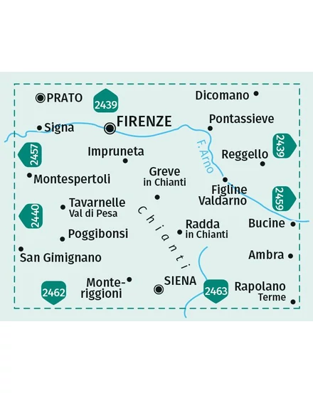 Cartographia K 2458 Firenze, Siena, Chianti turistatérkép 9783990448861