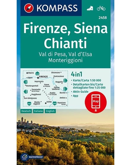 Cartographia K 2458 Firenze, Siena, Chianti turistatérkép 9783990448861