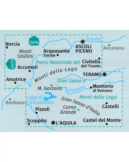 Cartographia2476 Gran Sasso és Monti della Laga Nemzeti Park turistatérkép - 9783990448557