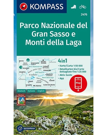 Cartographia2476 Gran Sasso és Monti della Laga Nemzeti Park turistatérkép - 9783990448557
