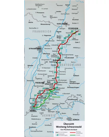 Cartographia  - K  2505 Fekete-erdő nyugati rész turistatérkép - Kompass - 9783990449462