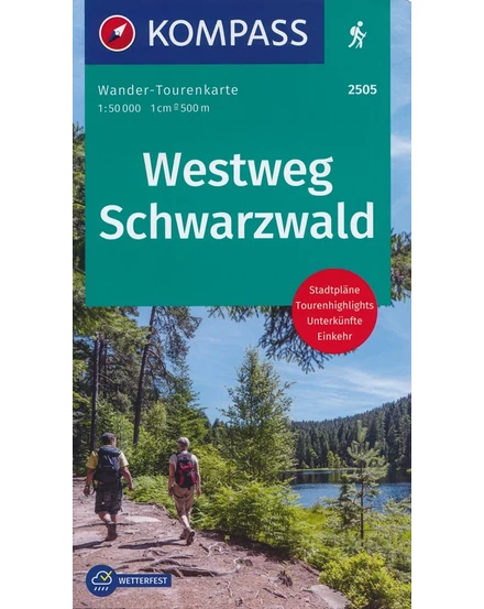 Cartographia K  2505 Fekete-erdő nyugati rész turistatérkép - Kompass - 9783990449462