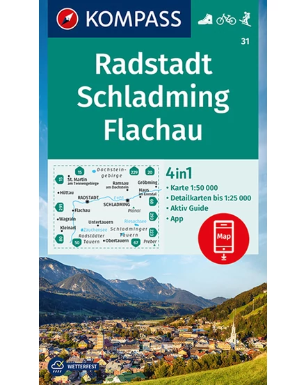 Cartographia-K 31 Radstadt-Schladmig-Flachau turistatérkép-9783991213949
