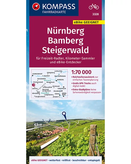 Cartographia K 3328 Nürnberg, Bamberg, Steigerwald kerékpáros térkép - 9783991210986