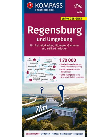 Cartographia K 3330 Regensburg és környéke kerékpáros térkép - 9783991214472