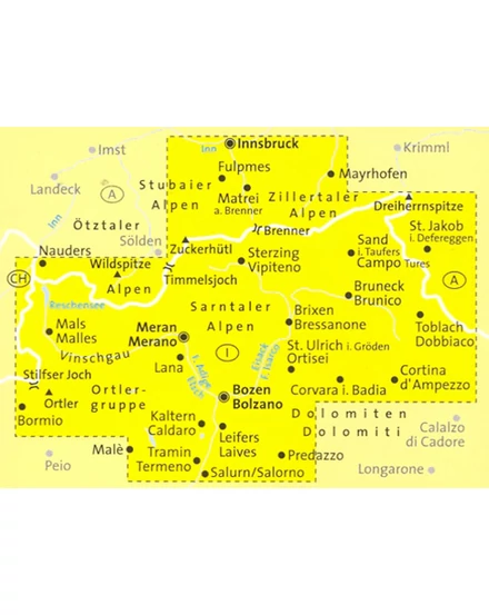 Cartographia K 3420  Dél-Tirol - Alto Adige, Trento - Riva del Garda  kerékpáros térkép, 4 részes szett - 9783991211815