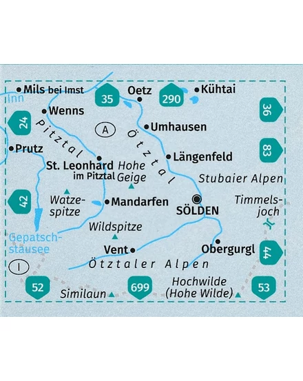 Cartographia  - K 43 Ötztaler Alpen, Ötzal, Pitzal turistatérkép
