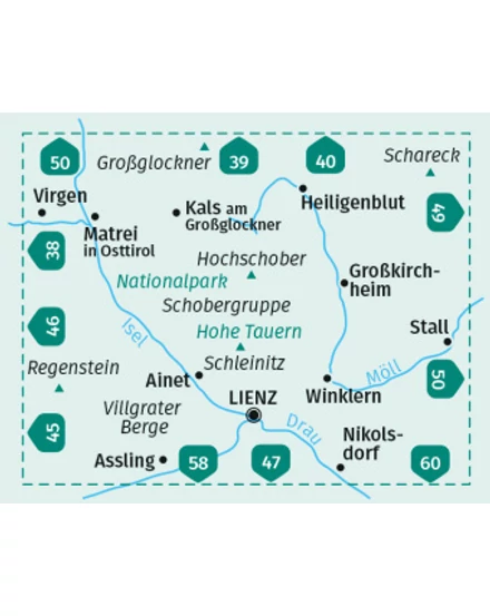 Cartographia K 48 Lienz, Schobergruppe, Hohe Tauern Nemzeti Park turistatérkép - 9783990448366