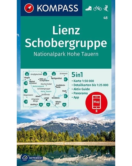 Cartographia K 48 Lienz, Schobergruppe, Hohe Tauern Nemzeti Park turistatérkép - 9783990448366