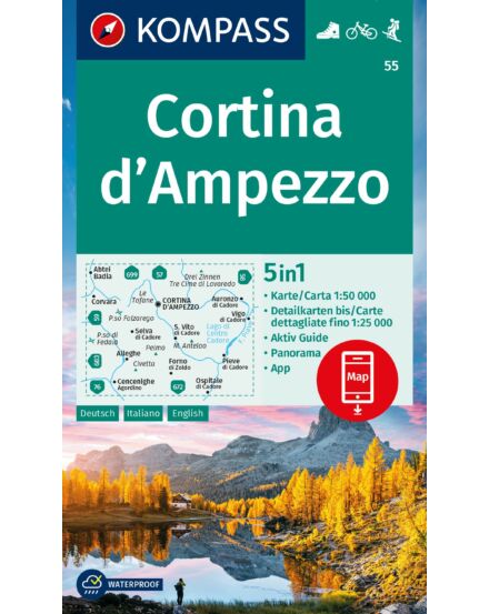 Cartographia-K 55 Cortina d'Ampezzo turistatérkép-9783991215929