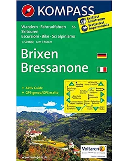 Cartographia K 56 Brixen / Bressanone túra-, sí- és kerékpáros térkép-9783850261517