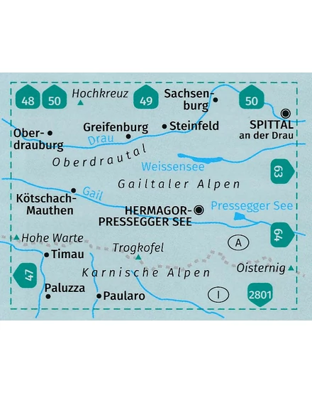 Cartographia K 60 Gailtaler Alpen, Karnische Alpen, Oberdrautal turistatérkép-9783990448571