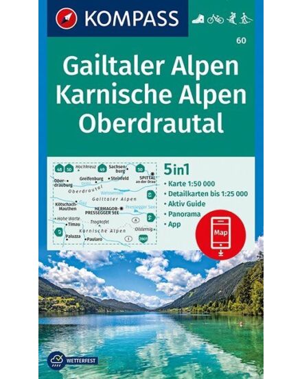 Cartographia K 60 Gailtaler Alpen, Karnische Alpen, Oberdrautal turistatérkép-9783990448571