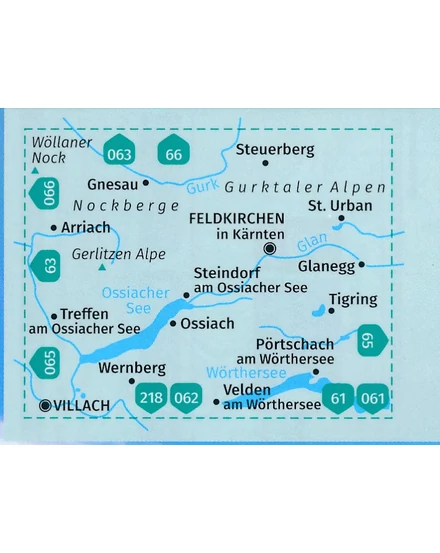 Cartographia K 62 Ossiacher See - Feldkirchen in Kärnten turistatérkép-Kompass-9783991210009