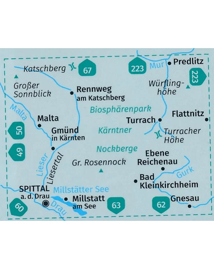 Cartographia K 66 Nockberge Nemzeti Park, Liesertal turistatérkép 9783991212485