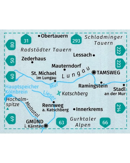 Cartographia K 67 Lungau, Radstädter Tauern turistatérkép 9783990448632