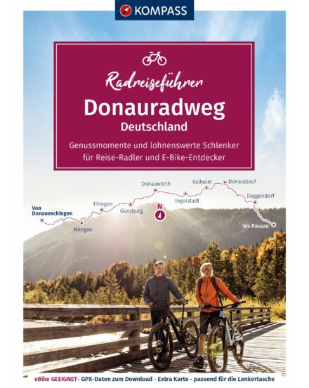 Cartographia K 6913 Donauradweg Donaueschingentől Passauig kerékpáros útikönyv-9783991215202