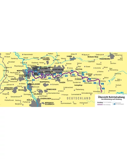 Cartographia K 7013 Ruhr-völgyi kerékpárút kerékpáros turistatérkép - 9783990449578