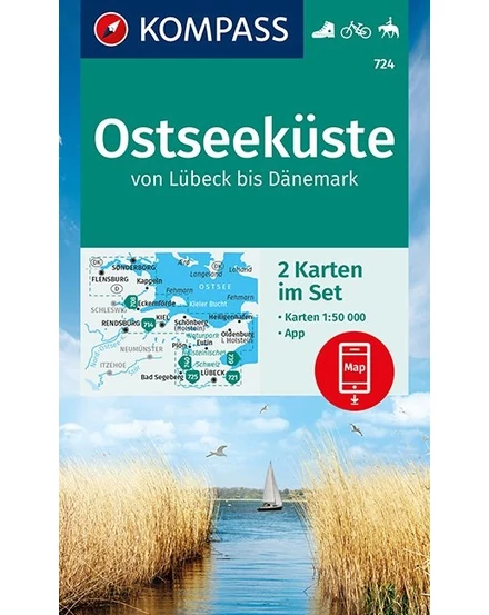 CartographiaK 724 Balti-tengerpart Lübecktől Dániáig turistatérkép - Kompass - 9783991213000