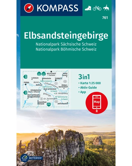 Cartographia K 761 Elbsandsteingebirge, Szász-Svájc és Böhmisch-Svájc Nemzeti Park-9783991215622