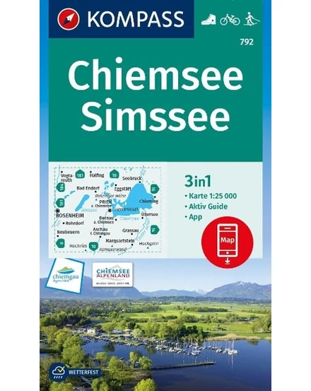 Cartographia-K 792 Chiemsee, Simssee turistatérkép - Kompass - 9783991212218