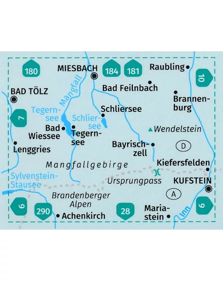 K 8 Tegernsee, Schliersee, Wendelstein 4 az 1-ben túratérkép-9783991212119