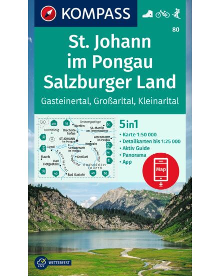 Cartographia-K 80 St. Johann im Pongau, Salzburger Land turistatérkép-9783991214663