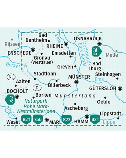 Cartographia-K 849 Münsterland turistatérkép - Kompass - 9783990446072