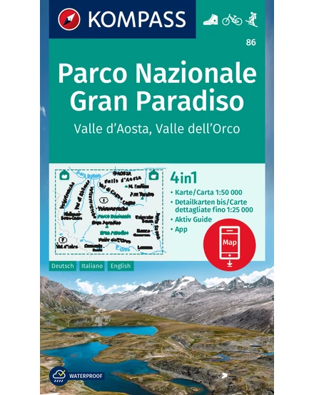 Cartographia K 86 Gran Paradiso Nemzeti Park, Valle d'Aosta, Valle dell'Orco turistatérkép-9783991217480