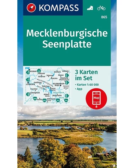 Cartographia-K 865 Mecklenburgi-tóvidék turistatérkép-Kompass-9783991212959