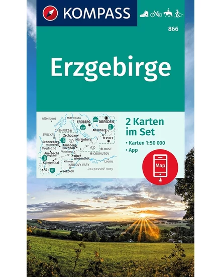 Cartographia-K 866 Érchegység (Erzgebirge) turistatérkép- Kompass - 9783991215479