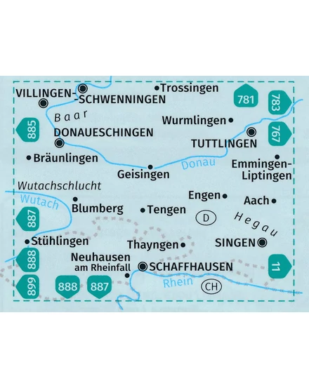 Cartographia K 895 Donaueschingen, Baar, Hegau turistatérkép-Kompass-9783991212768atérkép- Kompass-9783991210306