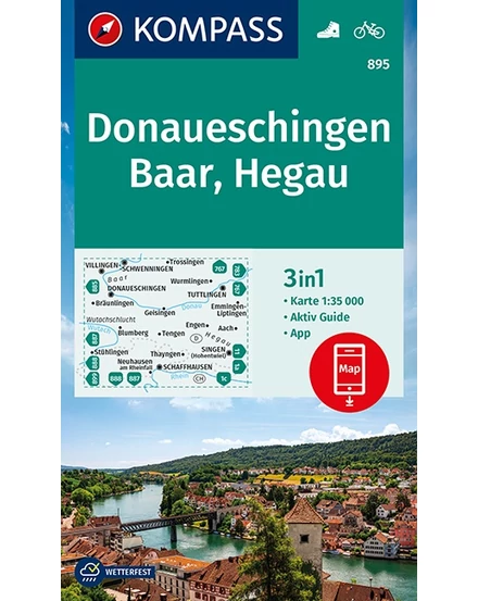 Cartographia K 895 Donaueschingen, Baar, Hegau turistatérkép-Kompass-9783991212768