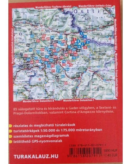 Kelet-Dolomitok Rother túrakalauz Cartographia 9786158207911