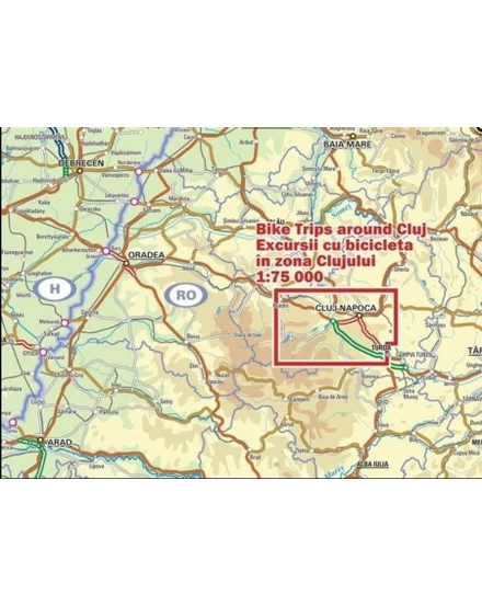 Cartographia - Kolozsvár környéke 100 túra kerékpáros térkép MB01