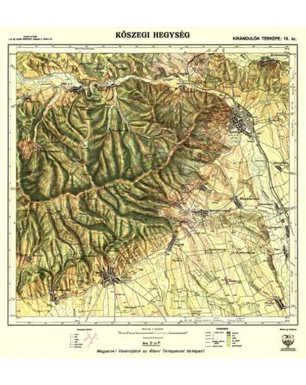 Cartographia Kőszegi-hegység térkép ív (1922) 51 X 53 - HM 9789632571287