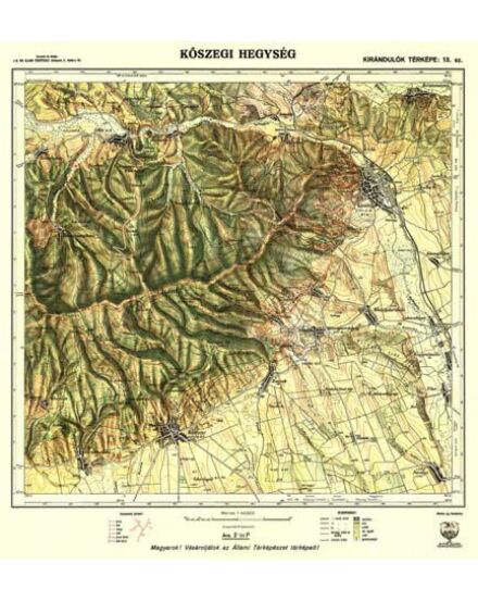 Cartographia Kőszegi-hegység térkép ív (1922) 51 X 53 - HM 9789632571287