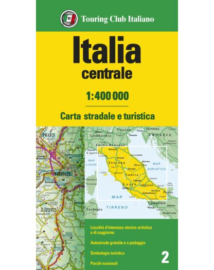 Cartographia Közép-Olaszország autótérkép - TCI - 9788836577996