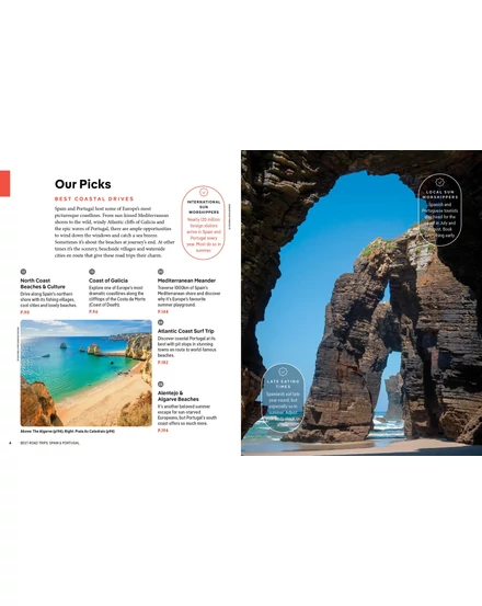 Spanyolország és Portugália Best  Road Trips útikönyv Lonely Planet (angol)