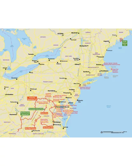 Cartographia-USA - New England és a közép-atlanti államok Nemzeti Park útikönyv - Lonely Planet (angol)-9781838696078