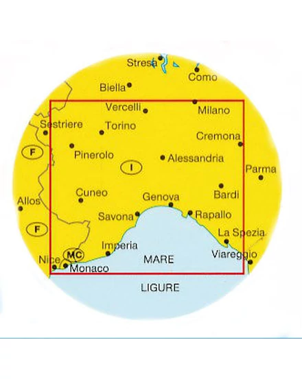 Olaszország résztérkép 1:200 000 - Liguria