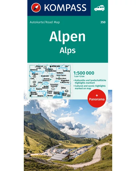 Cartographia K 350 Alpok autótérkép 9783991543374