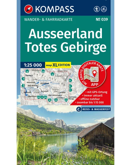 Cartographia KOMP 039 Ausseerland, Totes Gebirge turistatérkép-9783991544821
